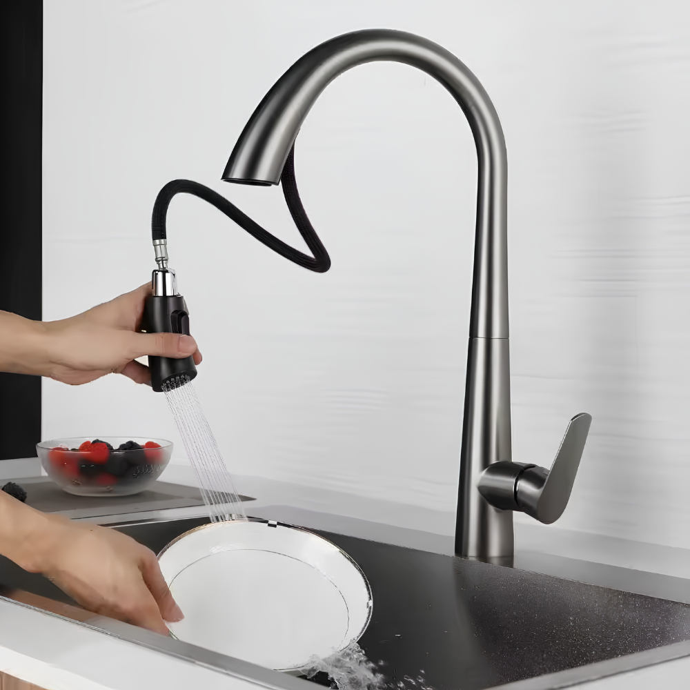 Robinet de cuisine à douchette extractible – Pivotant 360°