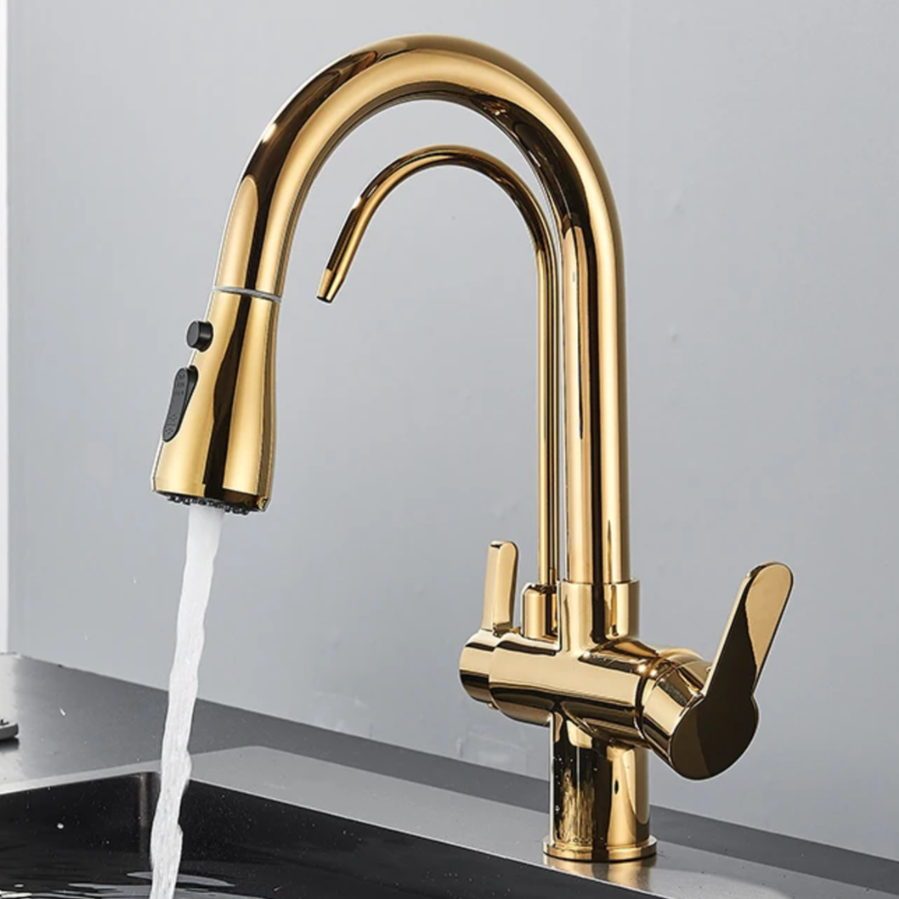 Robinet de Cuisine 3 Voies – Eau Filtrée & Douchette Extractible Haute Pression