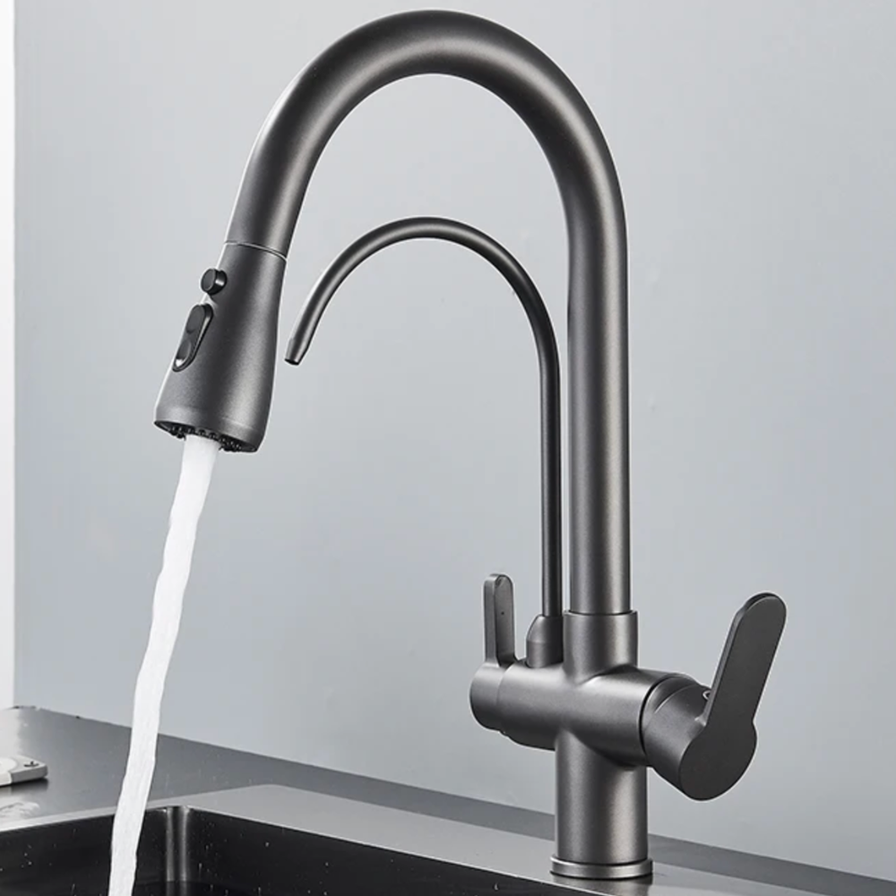 Robinet de Cuisine 3 Voies – Eau Filtrée & Douchette Extractible Haute Pression