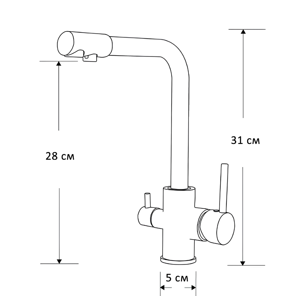 Robinet de cuisine 3 voies à eau filtrée – Pivotant 360°
