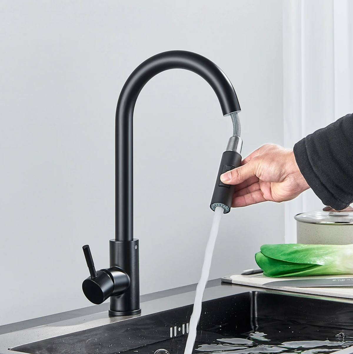 Robinet de Cuisine Mitigeur – Bec Haut Extractible 360°