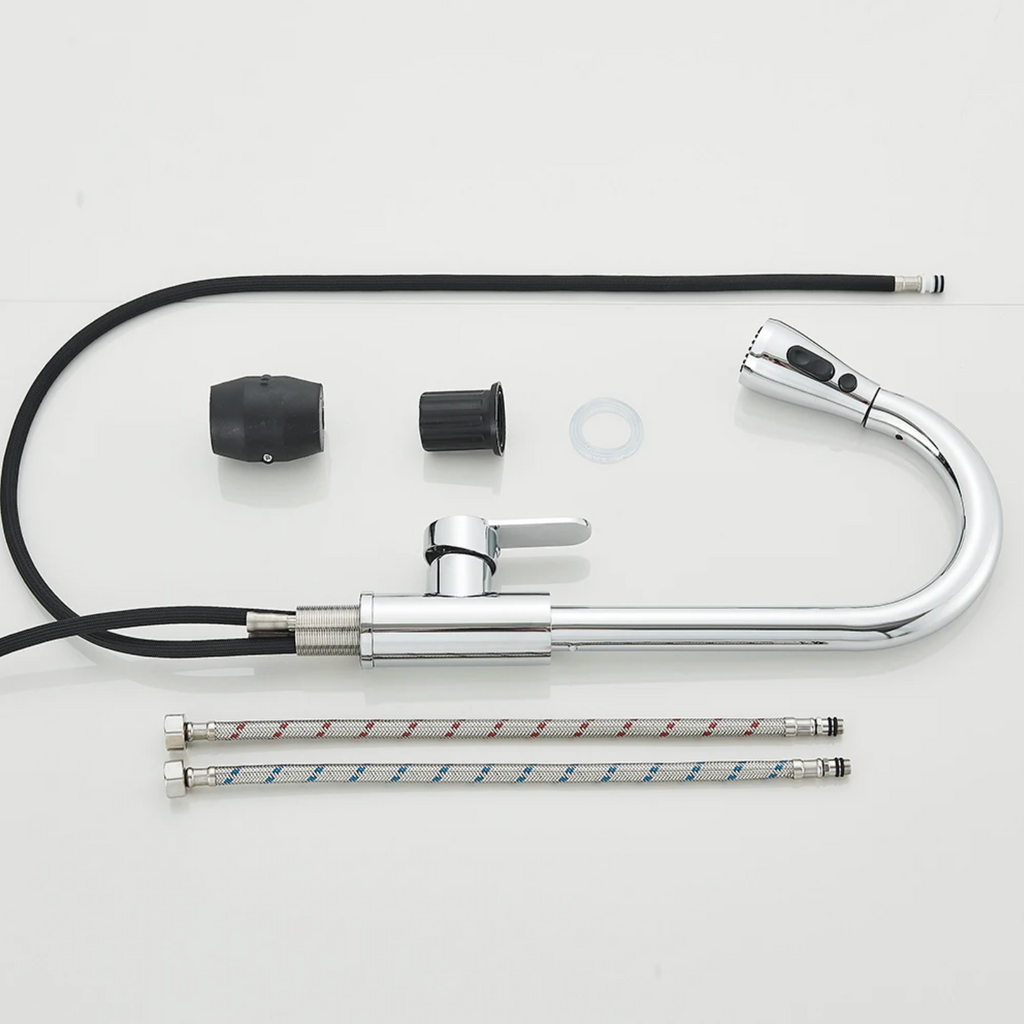 Robinet de Cuisine à Douchette Extractible – Bec Pivotant 360° – 2 Modes de Jet