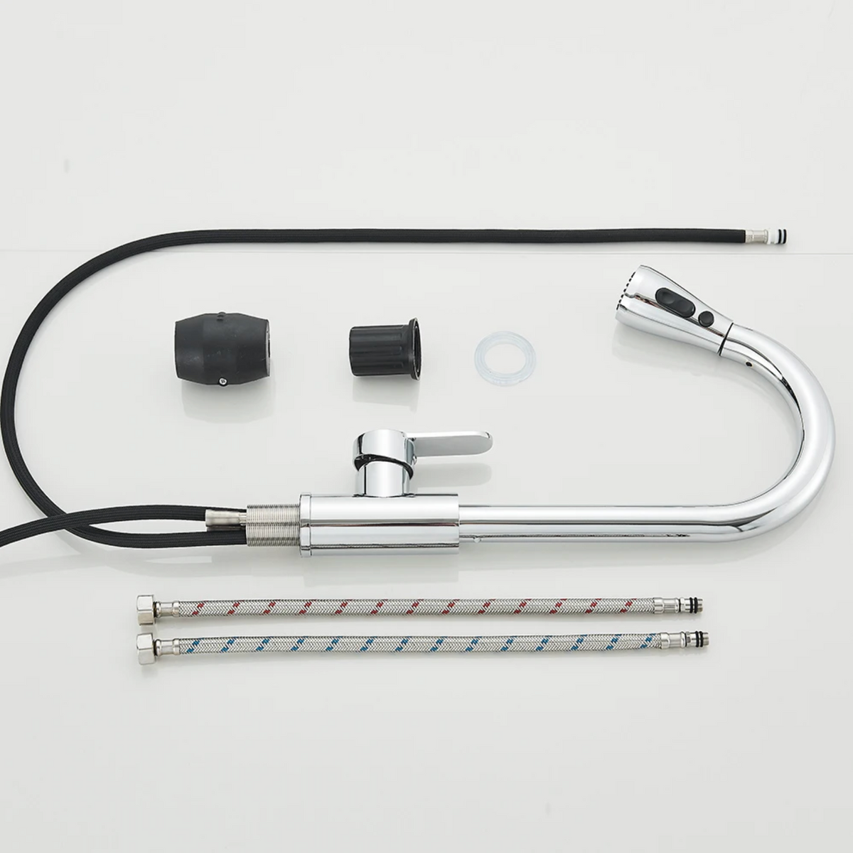 Robinet de Cuisine à Douchette Extractible – Bec Pivotant 360° – 2 Modes de Jet