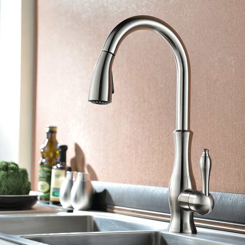 Robinet de Cuisine Extractible – Mitigeur Pivotant 360° en Laiton - Fluens